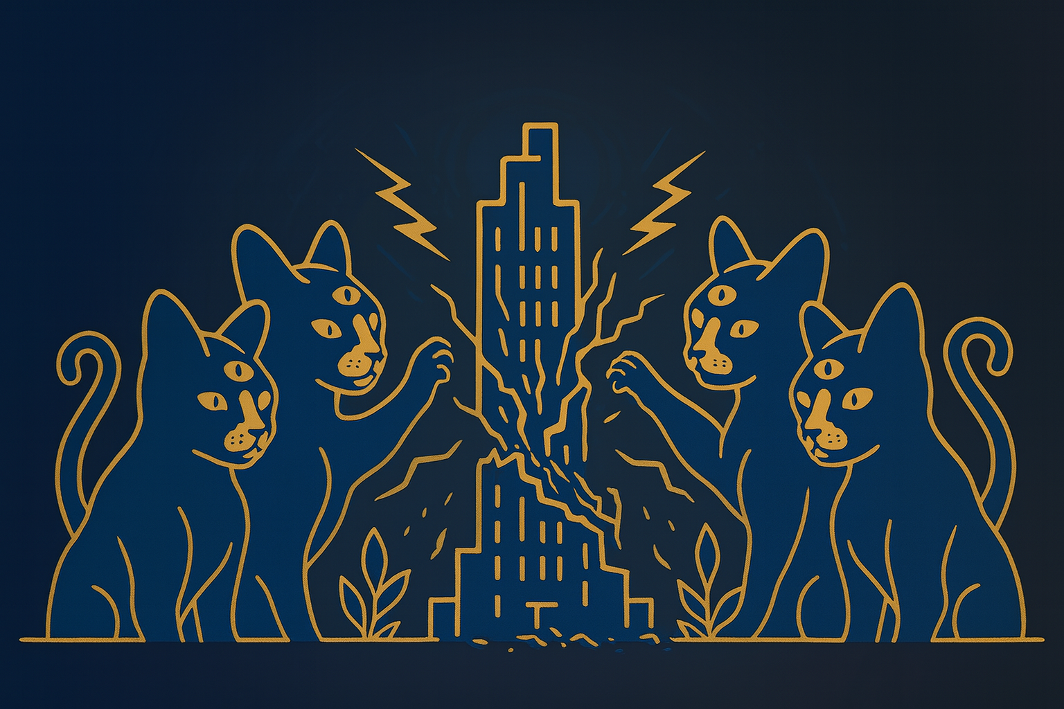 A cosmic transformation motif, change unfolding in a starlit field